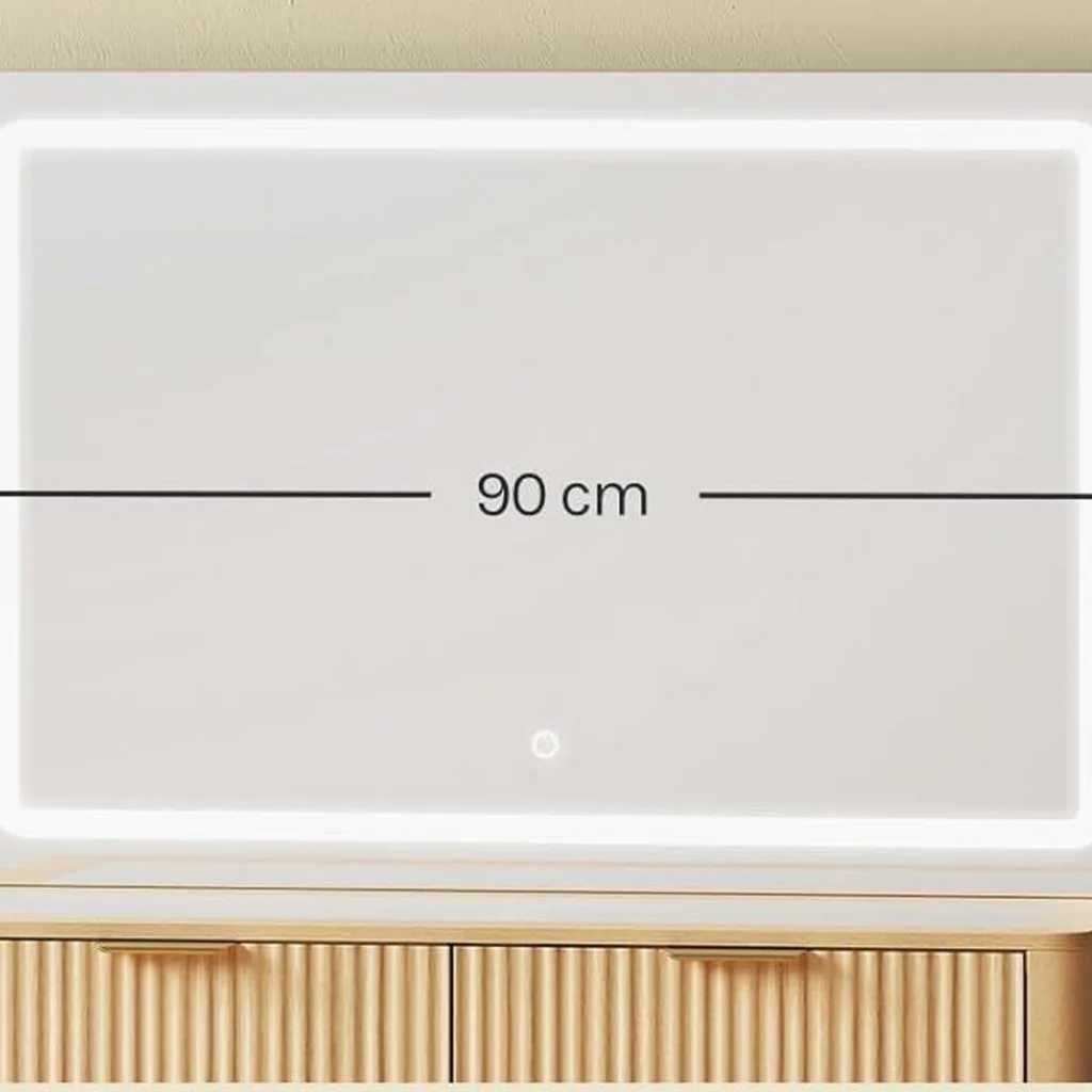 Le miroir LED de 90 cm de large