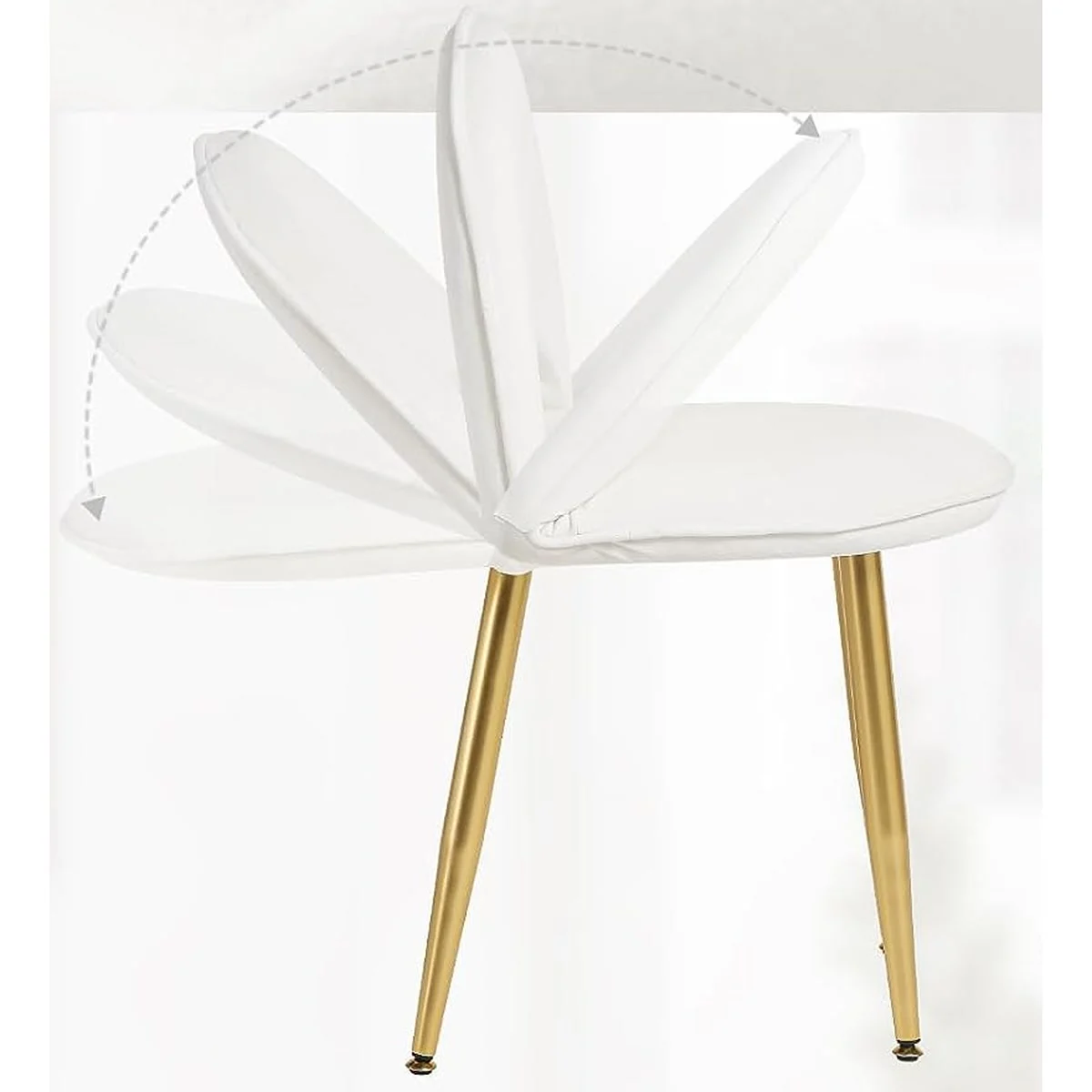 La chaise en velours et son dossier incliné