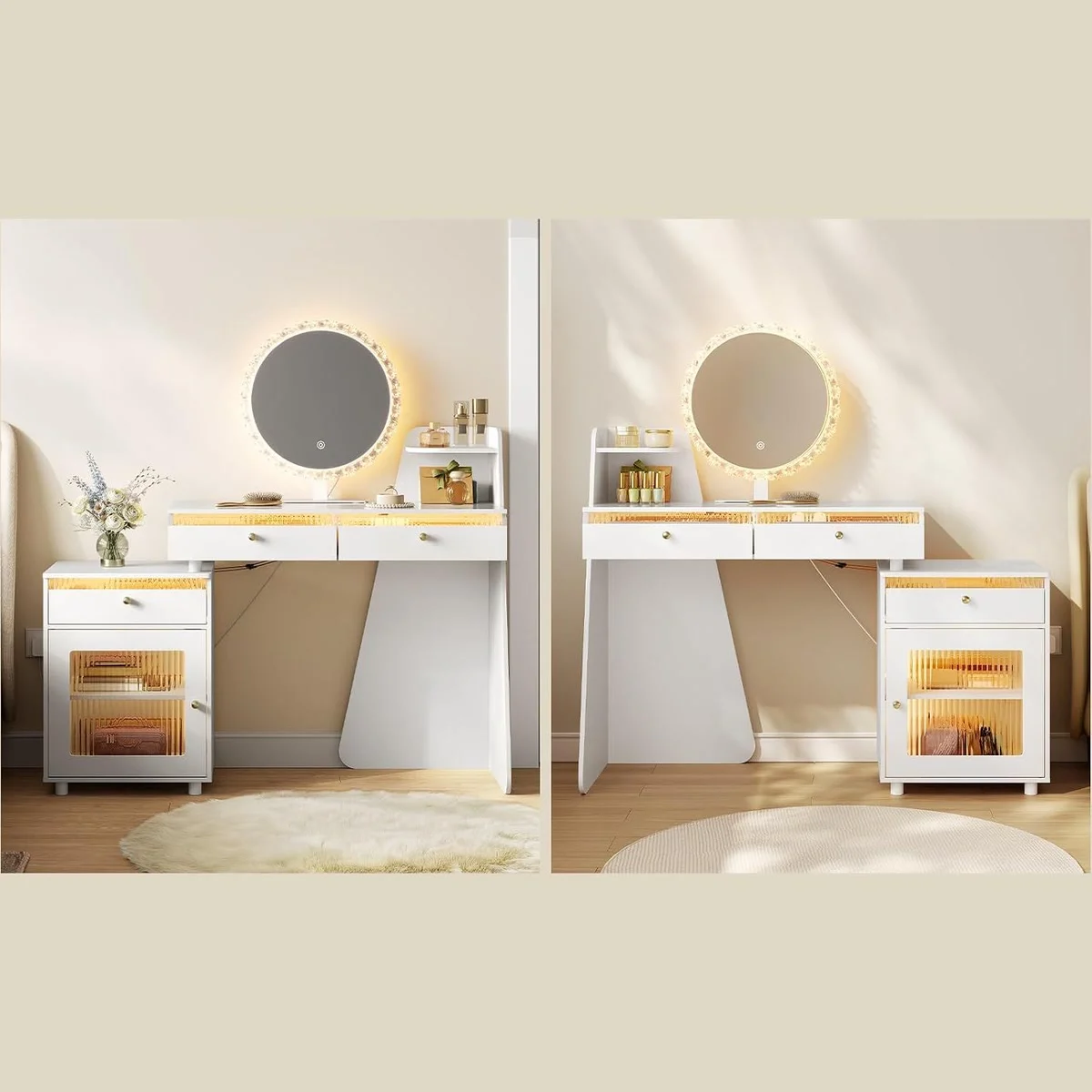L’armoire à gauche ou à droite de la coiffeuse